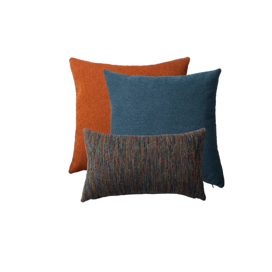 Julia & Bamboo | Set of 3 | Burnt Orange Throw Pillow Covers