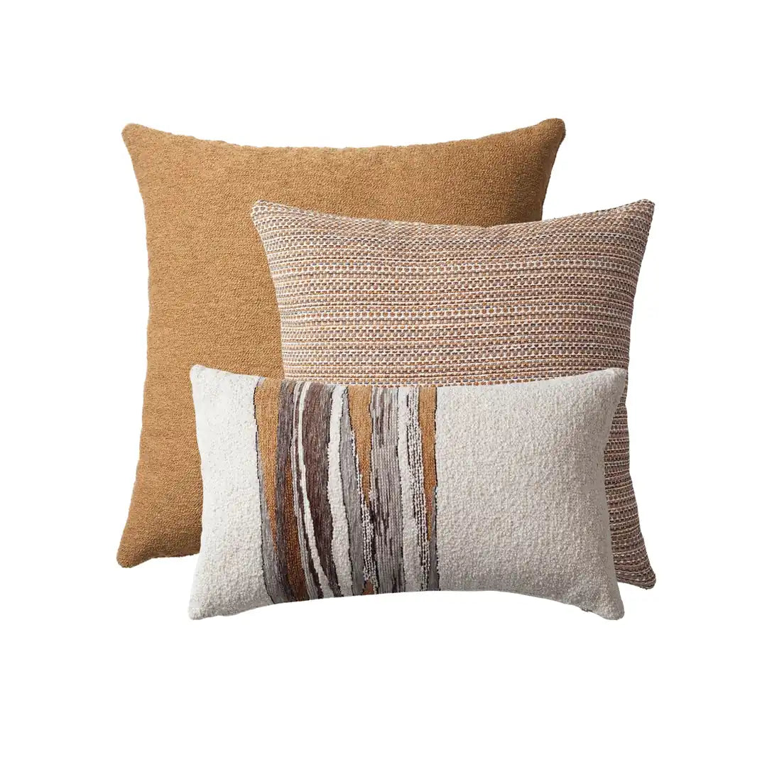 Julia & Combos | Set of 3 | Mustard Throw Pillow Covers
