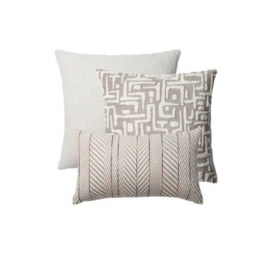 Leros | Set of 3 | Neutral Throw Pillow Covers
