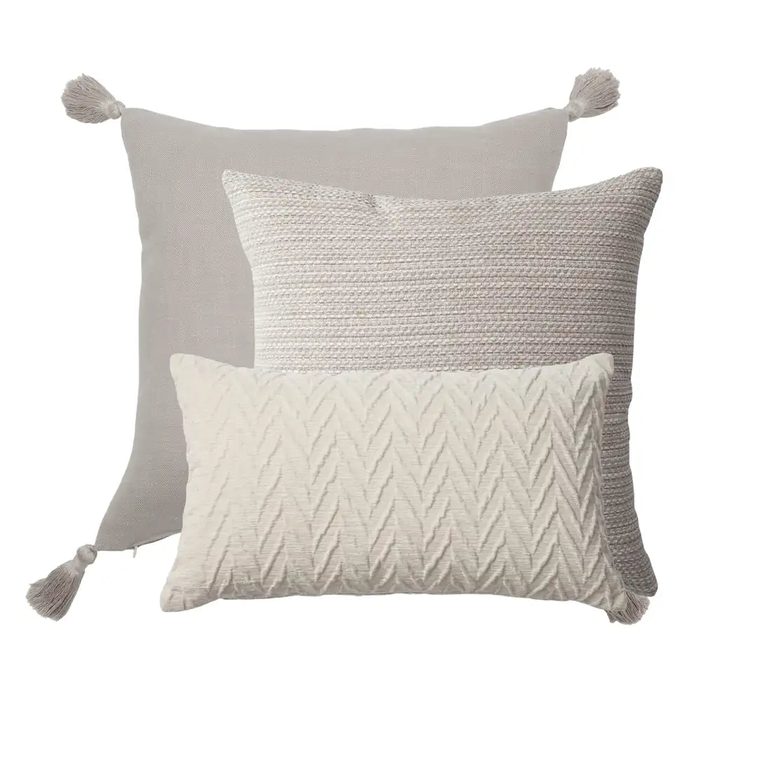Loom & Kraft | Set of 3 | Neutral Throw Pillow Covers