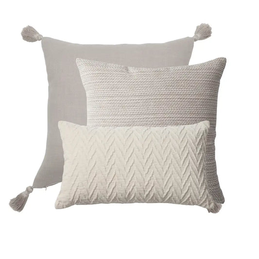 Loom & Kraft | Set of 3 | Neutral Throw Pillow Covers