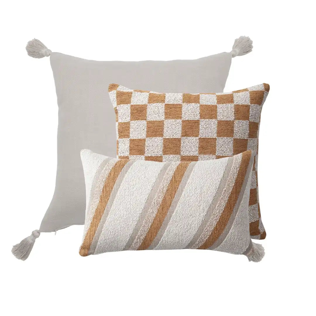 Loom & Mojo | Set of 3 | Mustard Throw Pillow Covers