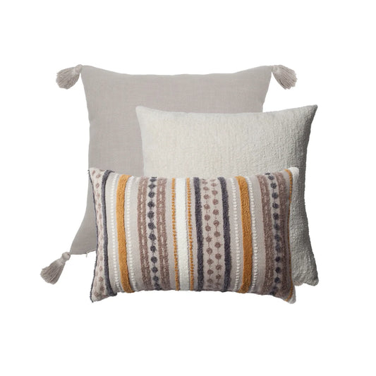 Loom & Nomad | Set of 3 | Mustard Yellow Throw Pillow Covers