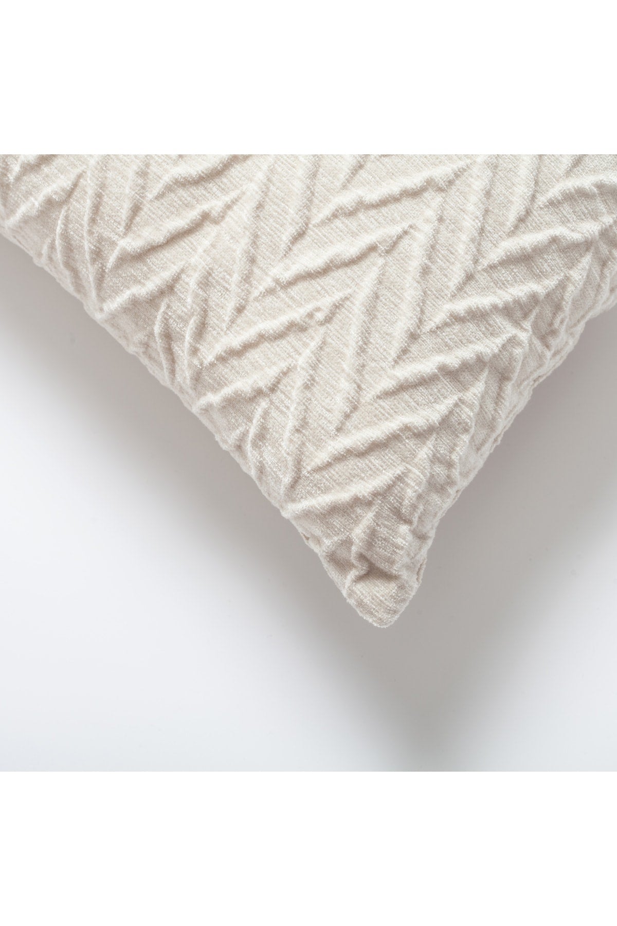 Cello | White Textured Chevron Lumbar 12"x20" Throw Pillow Cover
