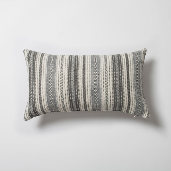 Gray woven striped pattern textured throw pillow cover 12"x20"