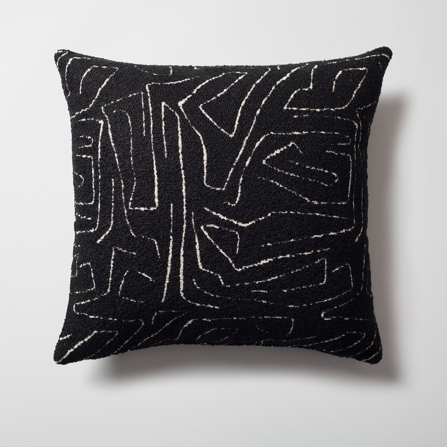 Amorf | Black Abstract Minimal Design Textured Square 20"x20'' Throw Pillow Cover