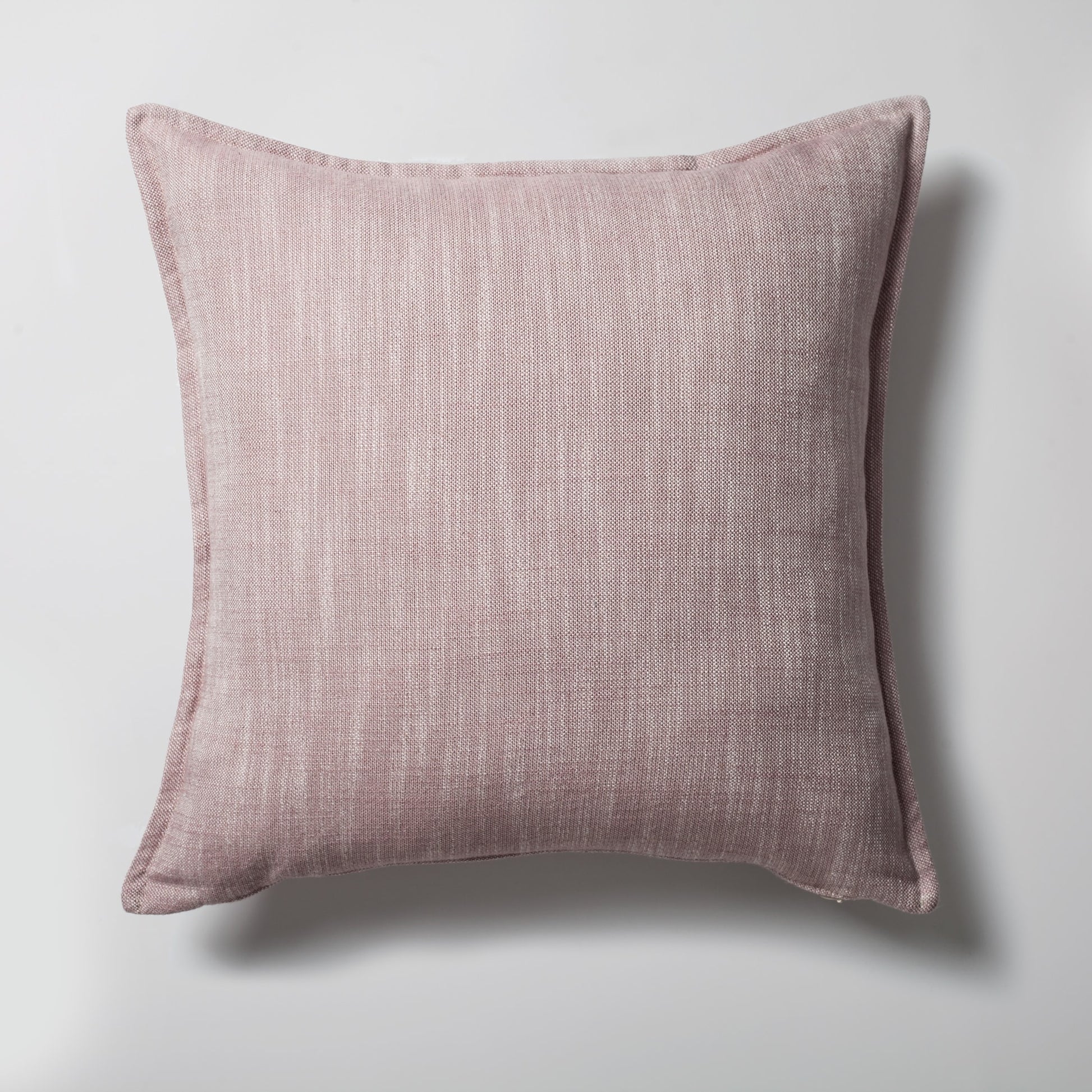 Porto | Pink Neutral Solid Linen-Blend Flanged Square 20''x20'' Throw Pillow Cover