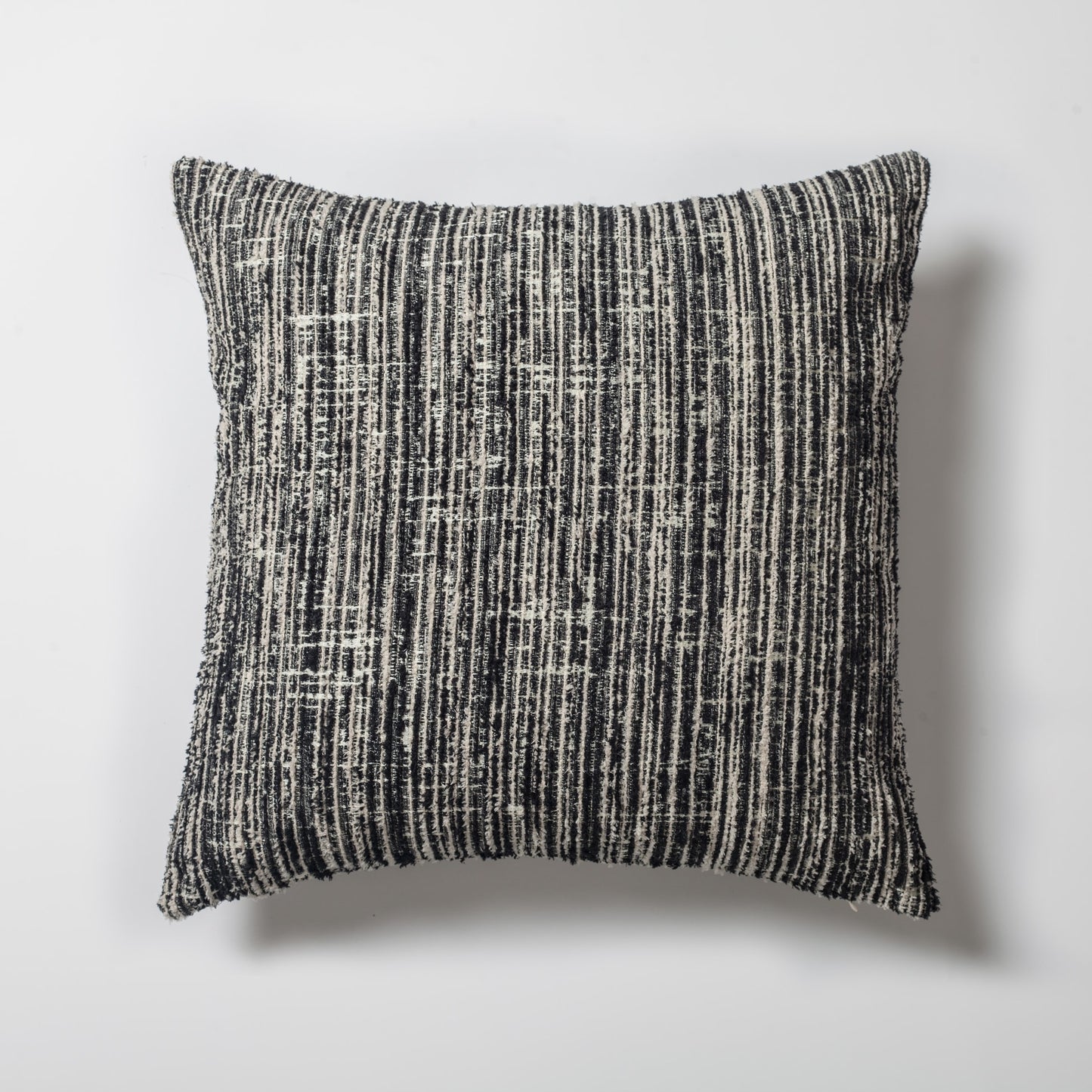 Coco | Black Heathered Woven Textured Plain Square 20"x20'' Throw Pillow Cover