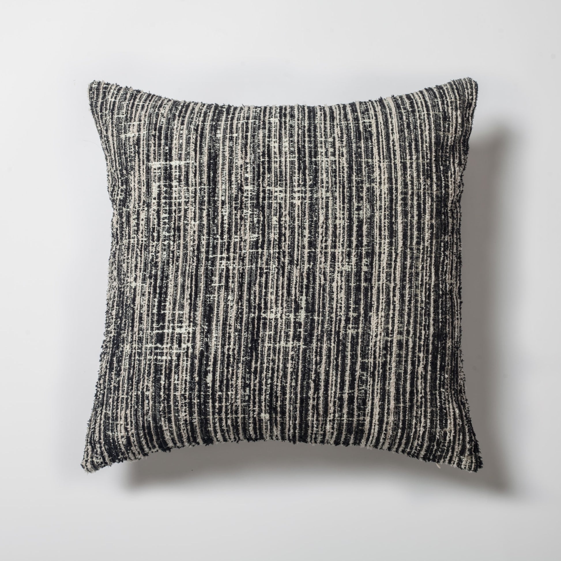 Coco | Black Heathered Woven Textured Plain Square 20"x20'' Throw Pillow Cover