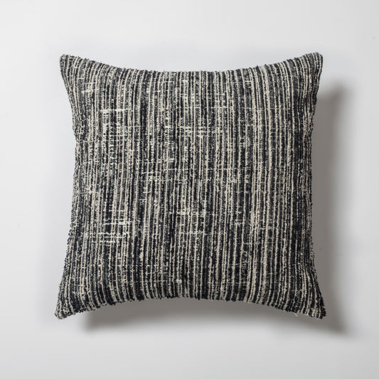 Coco | Black Heathered Woven Textured Plain Square 20"x20'' Throw Pillow Cover