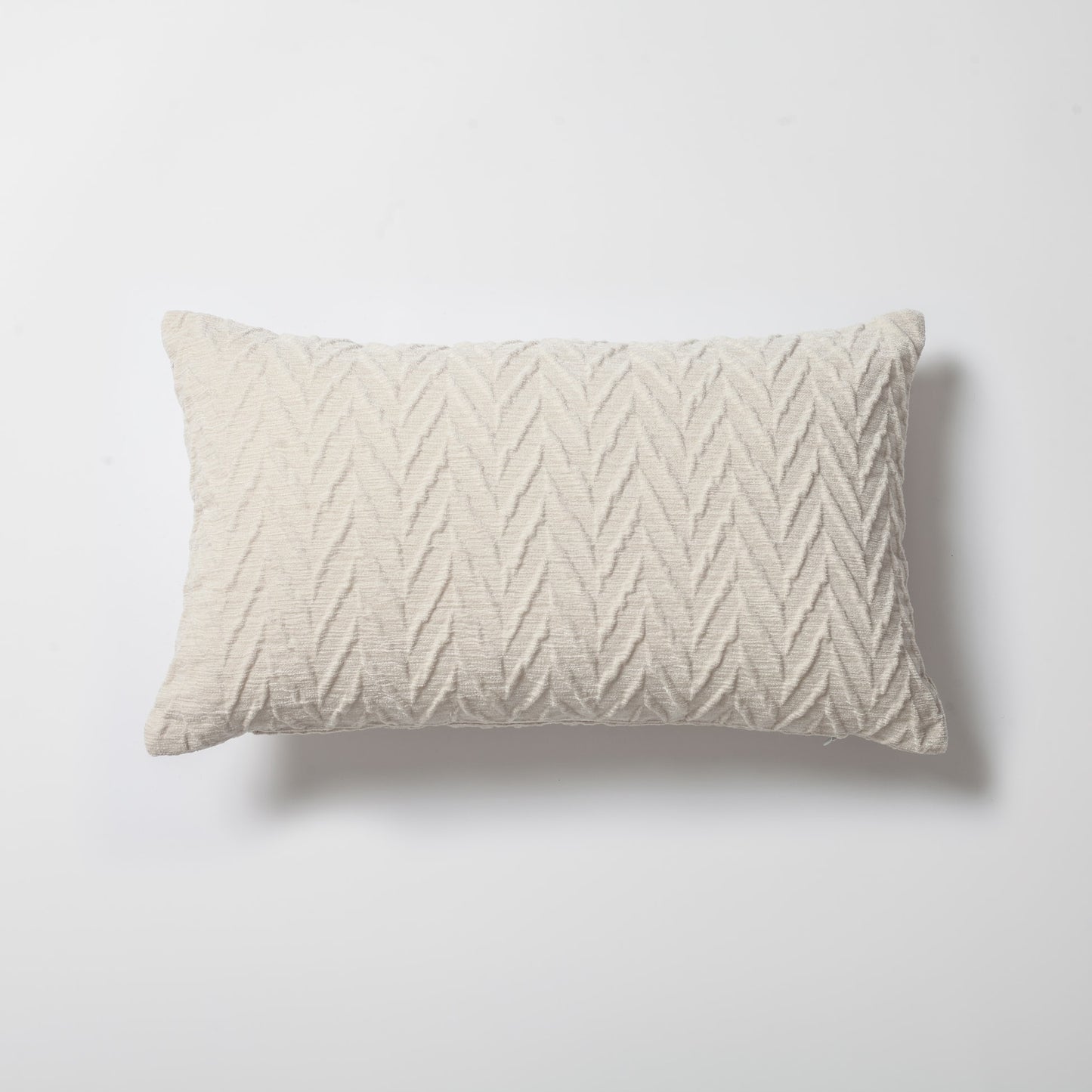 Cello | White Textured Chevron Lumbar 12"x20" Throw Pillow Cover