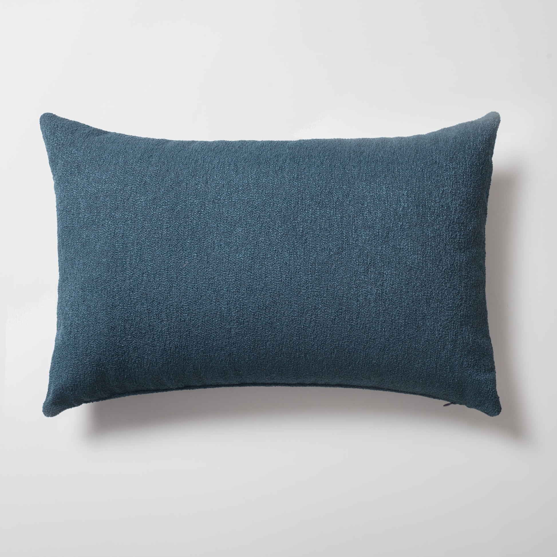 Julia | Teal Blue Boucle Textured Solid Lumbar 16''x24'' Throw Pillow Cover