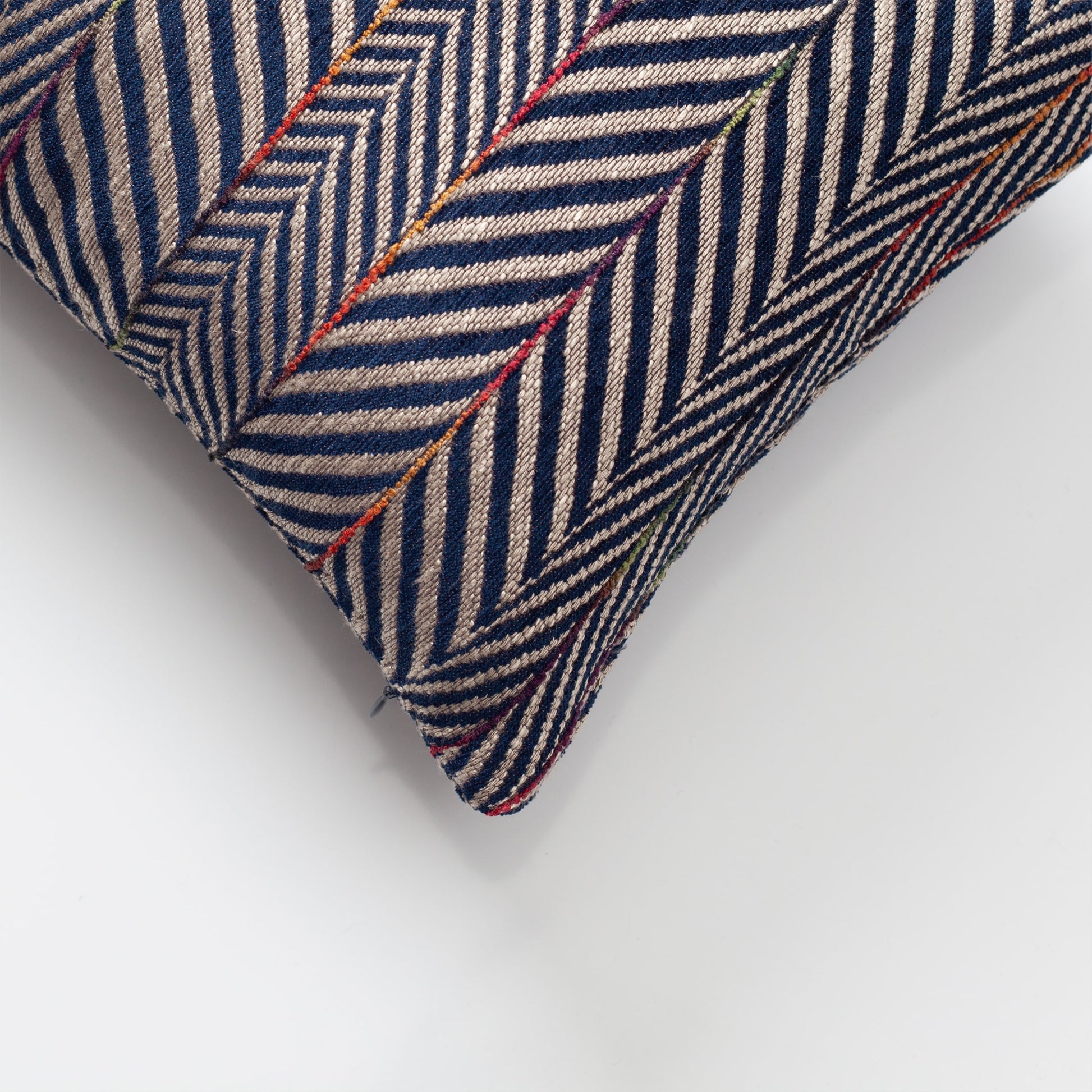 Sense | Navy Blue Textured Herringbone Stripe Lumbar 12''x20'' Throw Pillow Cover