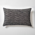 Flap | Black Textured Woven Lumbar 16''x24'' Throw Pillow Cover