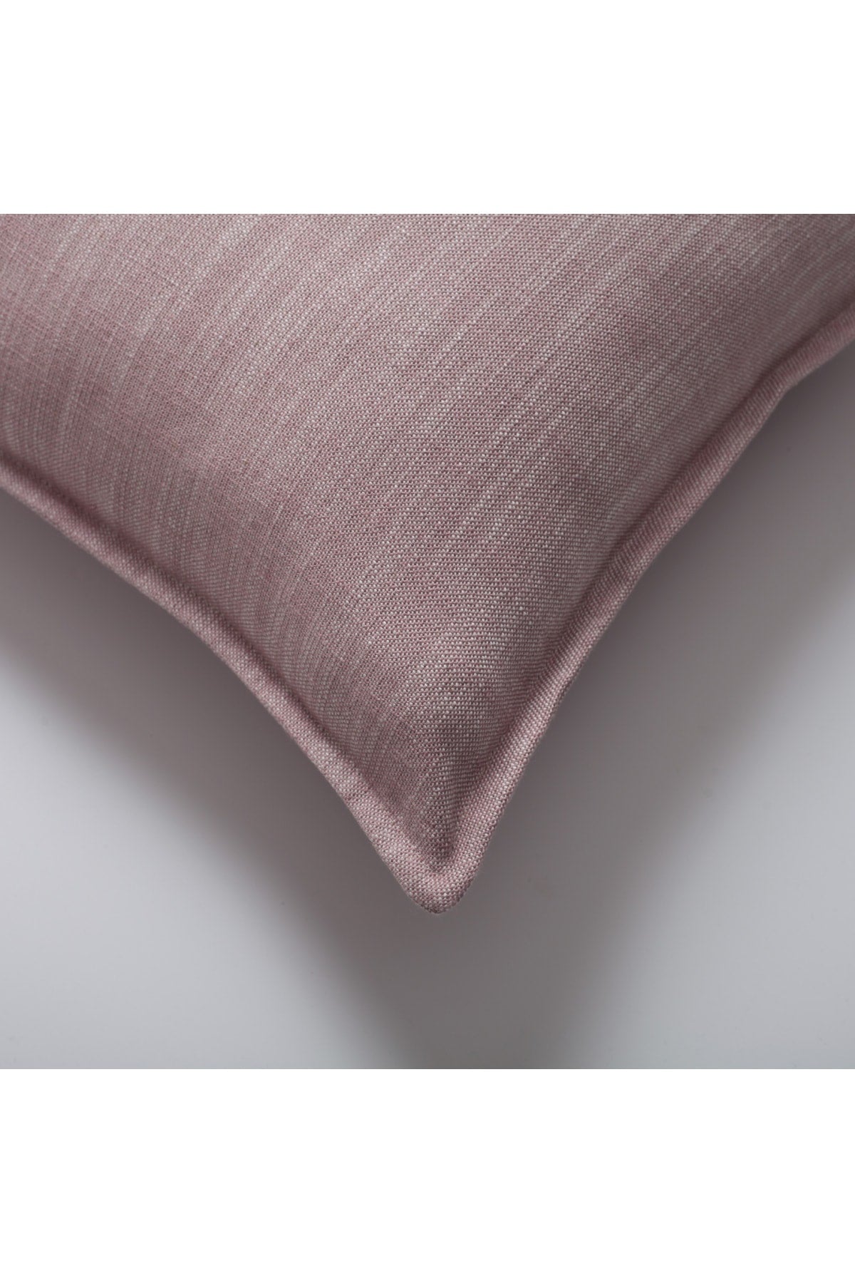 Porto | Pink Neutral Solid Linen-Blend Flanged Square 20''x20'' Throw Pillow Cover