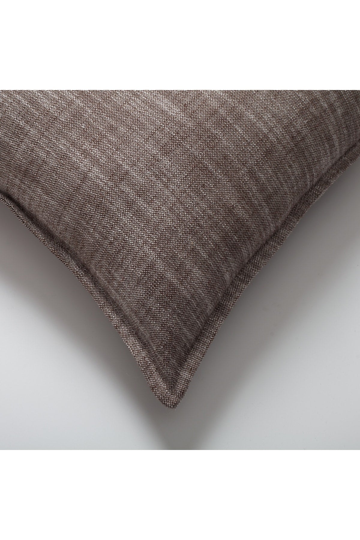 Porto | Brown Neutral Solid Linen-Blend Flanged Square 20''x20'' Throw Pillow Cover