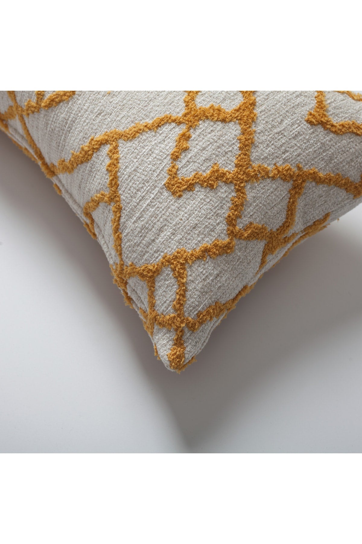 Maya | Yellow Kilim Patterned Tribal Boho Textured Lumbar 12''x20'' Throw Pillow Cover