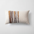 Combos | Mustard Textured Abstract Striped Neutral Lumbar 12"x20" Throw Pillow Cover