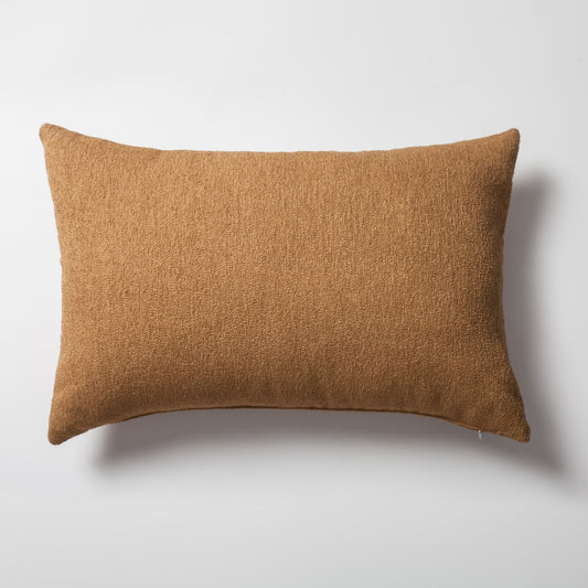 Julia | Mustard Yellow Boucle Textured Solid Lumbar 16''x24'' Throw Pillow Cover