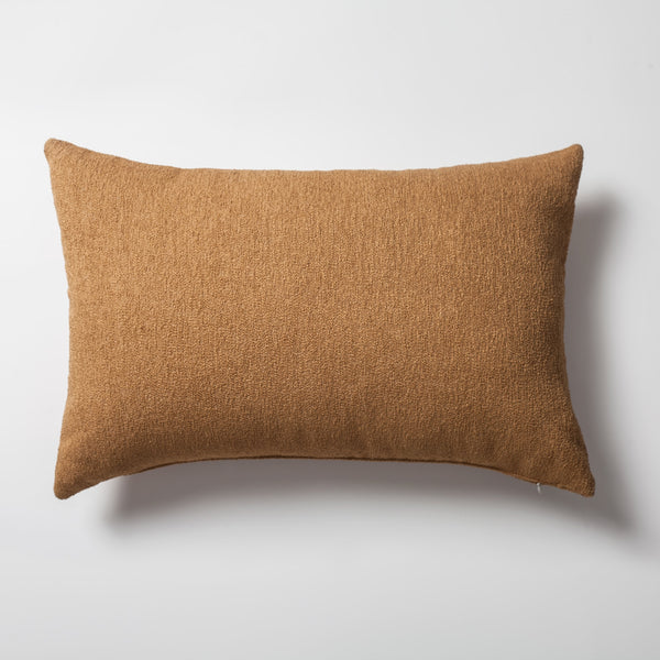 Mustard yellow boucle textured solid lumbar throw pillow cover 16"x24"