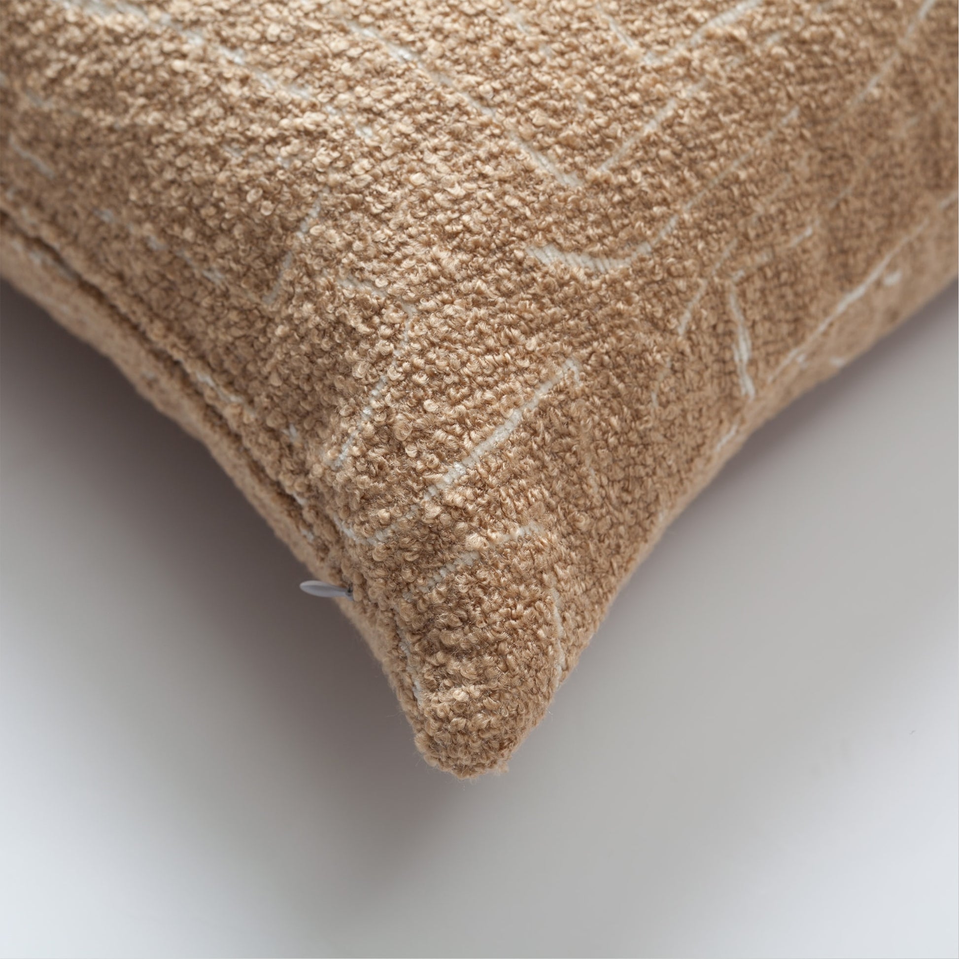 Amorf | Camel Abstract Minimal Design Textured Long Lumbar 14"x28'' Throw Pillow Cover