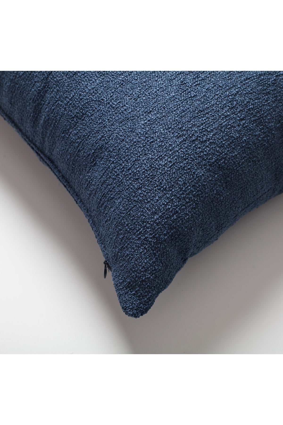 Julia | Blue Boucle Textured Solid Lumbar 16''x24'' Throw Pillow Cover