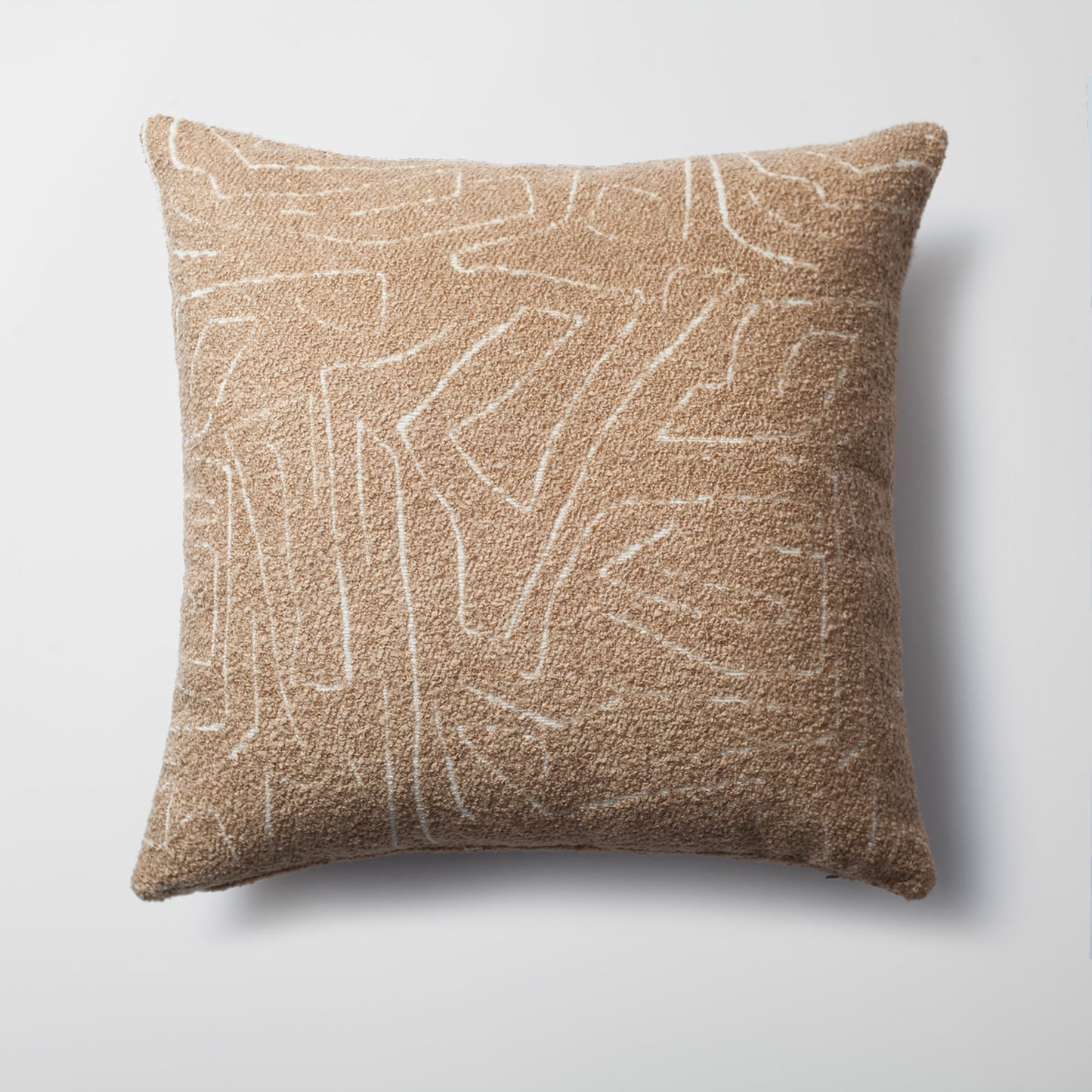 Amorf | Camel Abstract Minimal Design Textured Square 20"x20'' Throw Pillow Cover