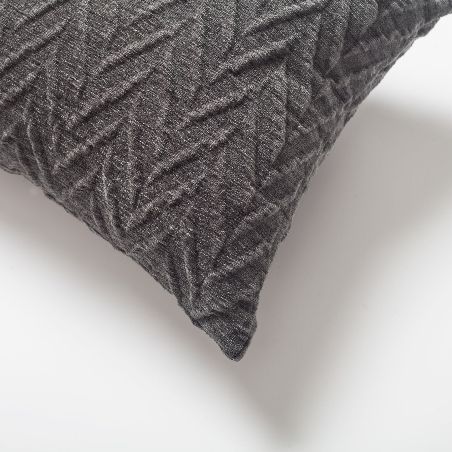 Cello | Dark Gray Textured Chevron Long Lumbar 14"x28" Throw Pillow Cover