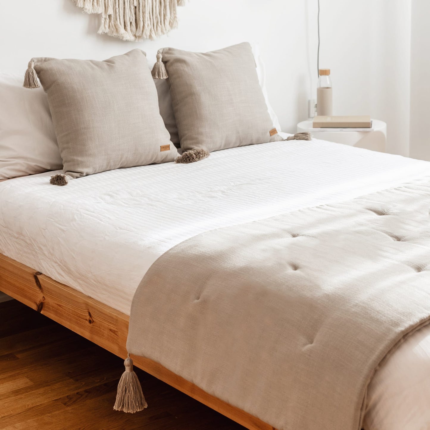 Loom Bed Runner | Taupe Neutral Linen Blend