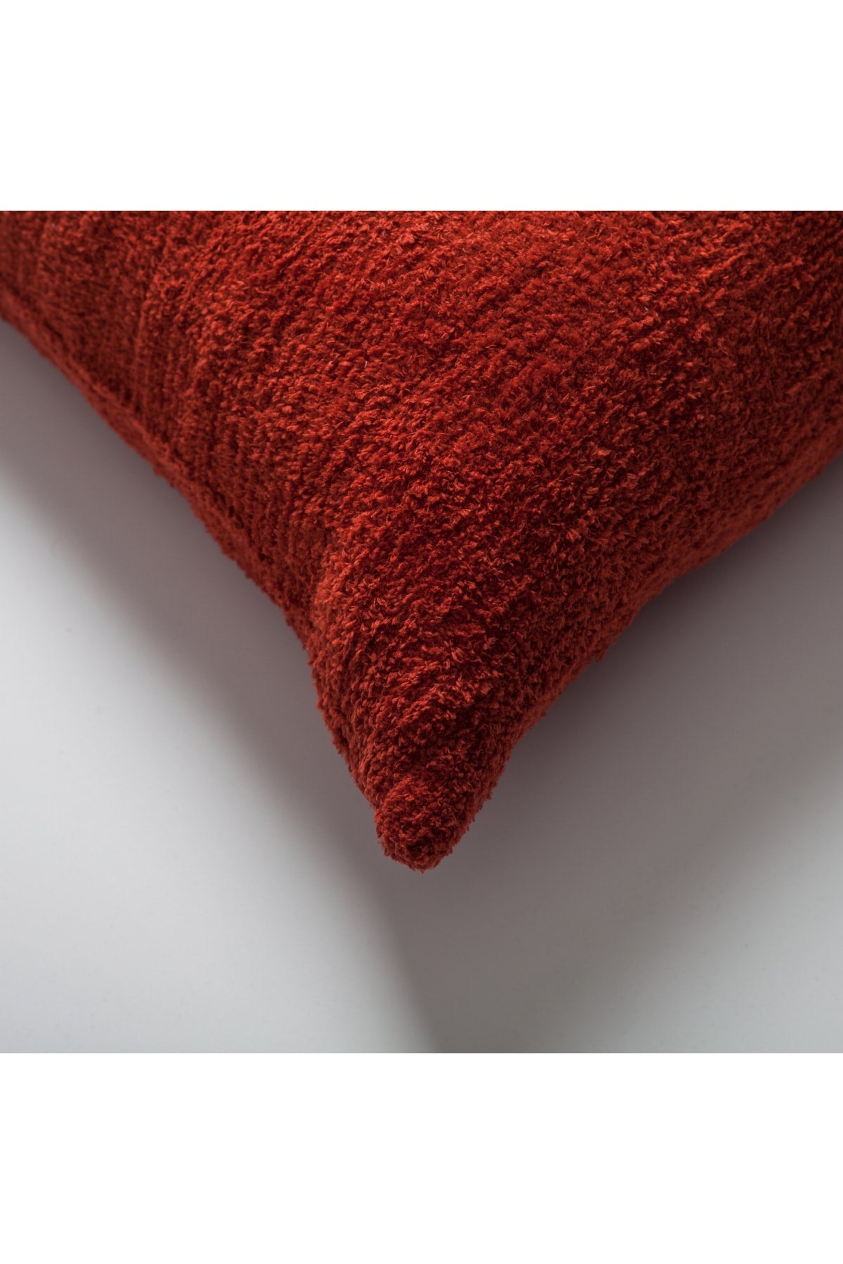Cozy | Red Plush Soft Textured Square 20''x20'' Throw Pillow Cover