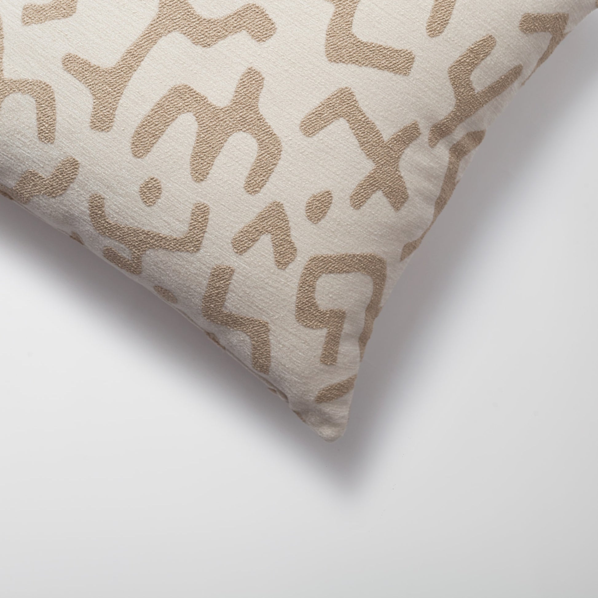 Nandos | Neutral African Mud Cloth Design Boucle Textured Square 20''x20'' Throw Pillow Cover