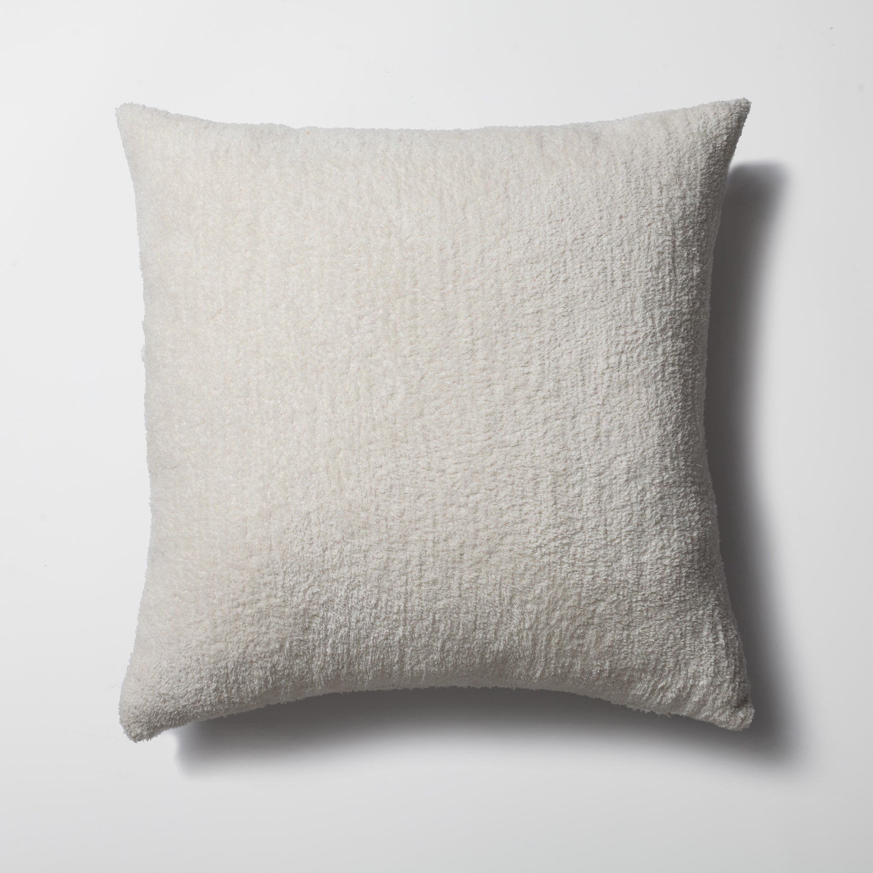 Cozy | White Plush Soft Textured Square 20''x20'' Throw Pillow Cover