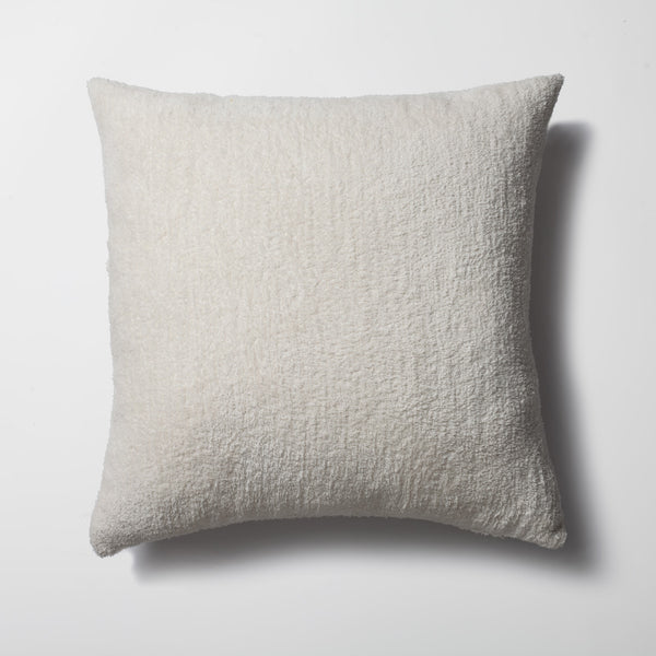 White plush soft textured square throw pillow cover 20"x20"