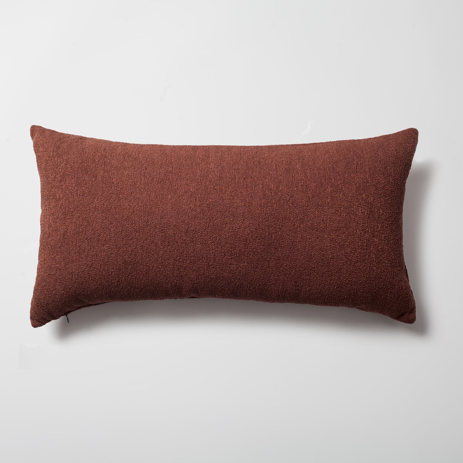 Julia | Brown Boucle Textured Solid Long Lumbar 14"x28" Throw Pillow Cover