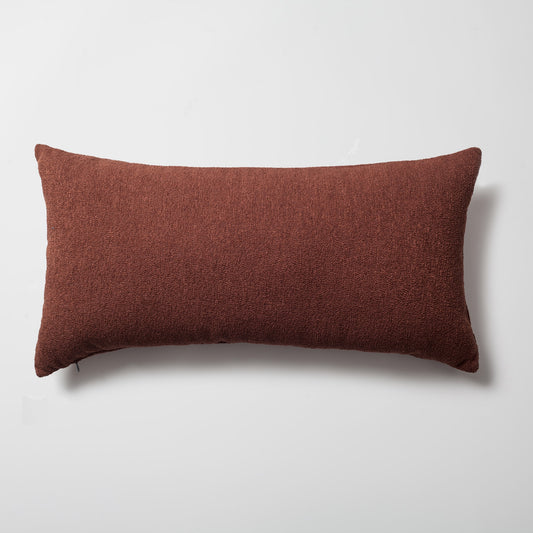 Julia | Brown Boucle Textured Solid Long Lumbar 14"x28" Throw Pillow Cover
