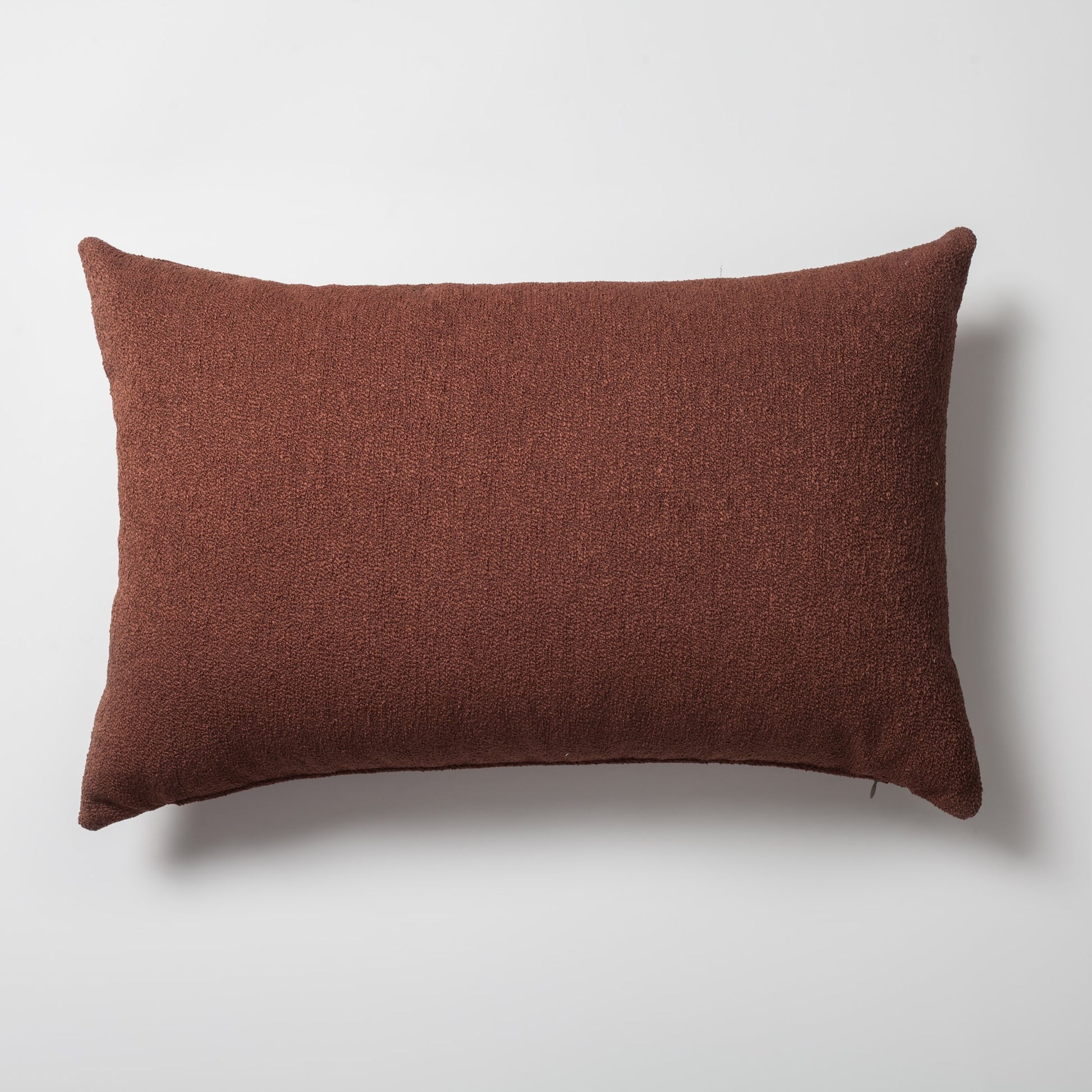 Julia | Brown Boucle Textured Solid Lumbar 16''x24'' Throw Pillow Cover