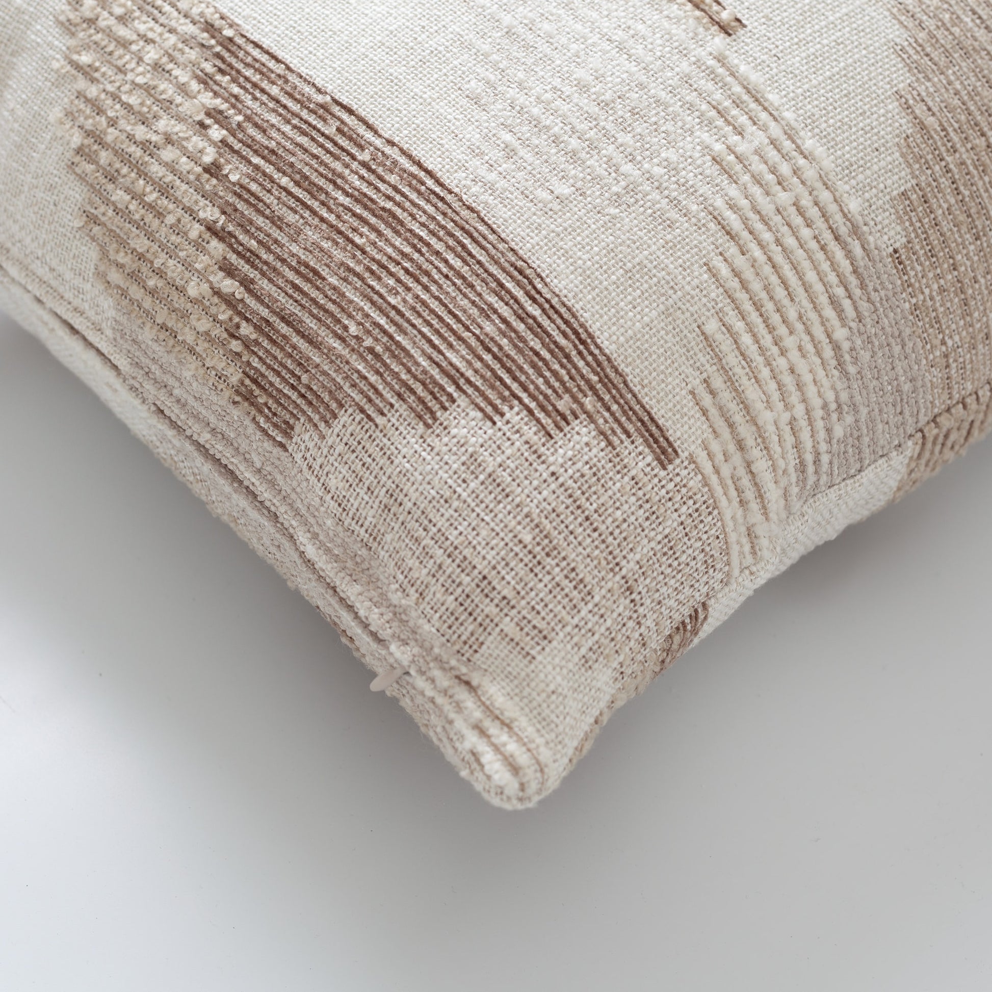 Nevio | Neutral Boho Geometric Textured Square 18''x18'' Throw Pillow Cover