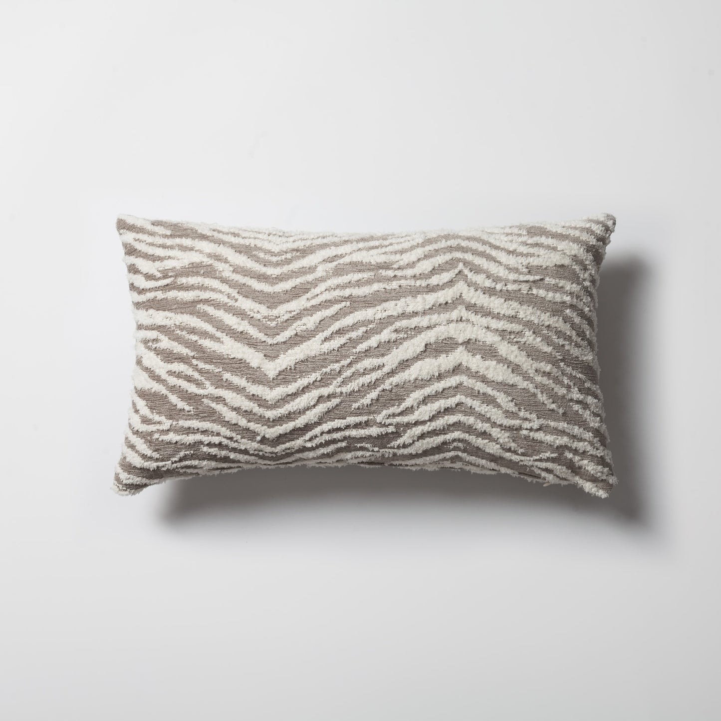 Tokyo | Neutral Taupe Animal Skin Print Zebra Woven Lumbar 12''x20'' Throw Pillow Cover