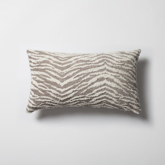 Tokyo | Neutral Taupe Animal Skin Print Zebra Woven Lumbar 12''x20'' Throw Pillow Cover