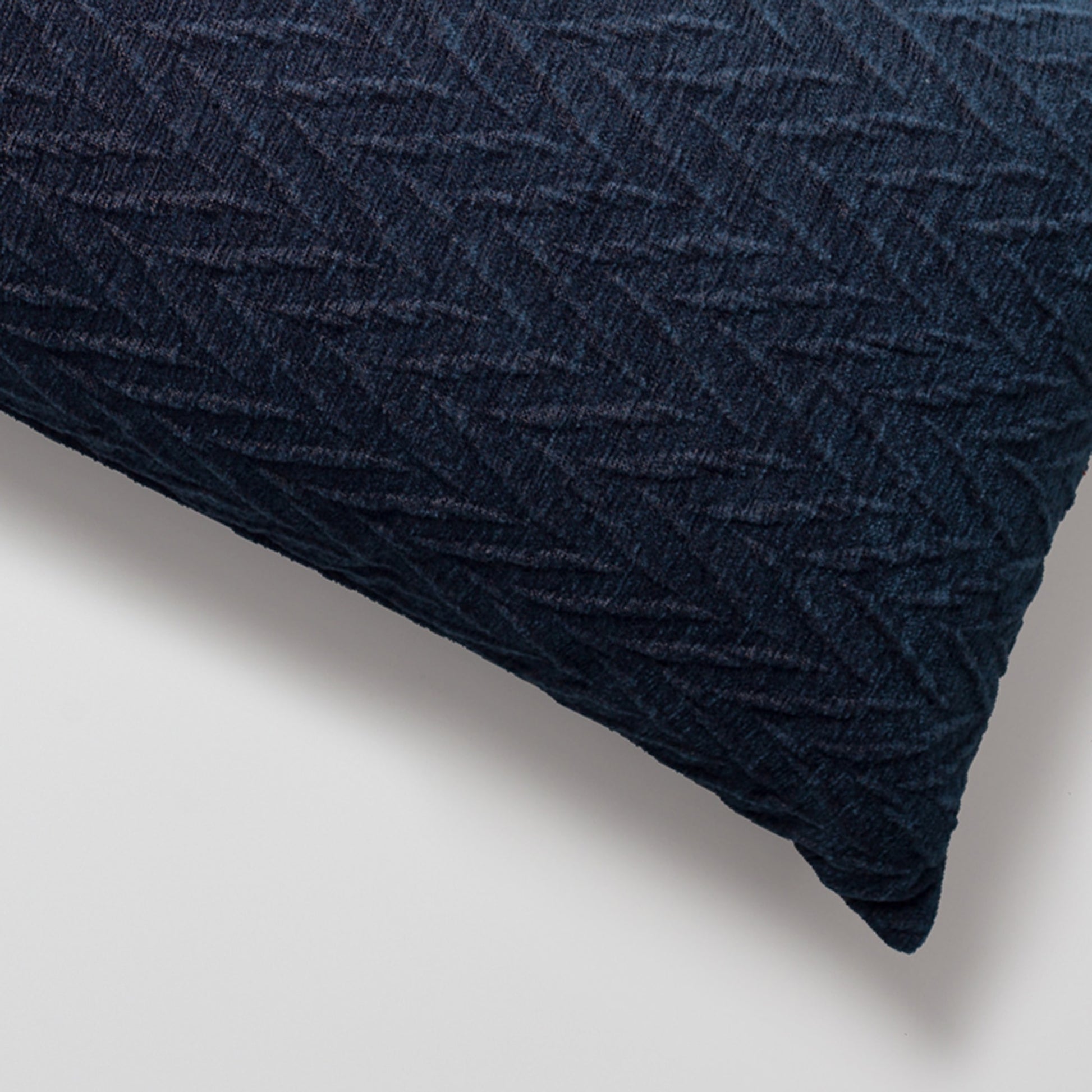 Cello | Navy Blue Textured Chevron Long Lumbar 14"x28" Throw Pillow Cover