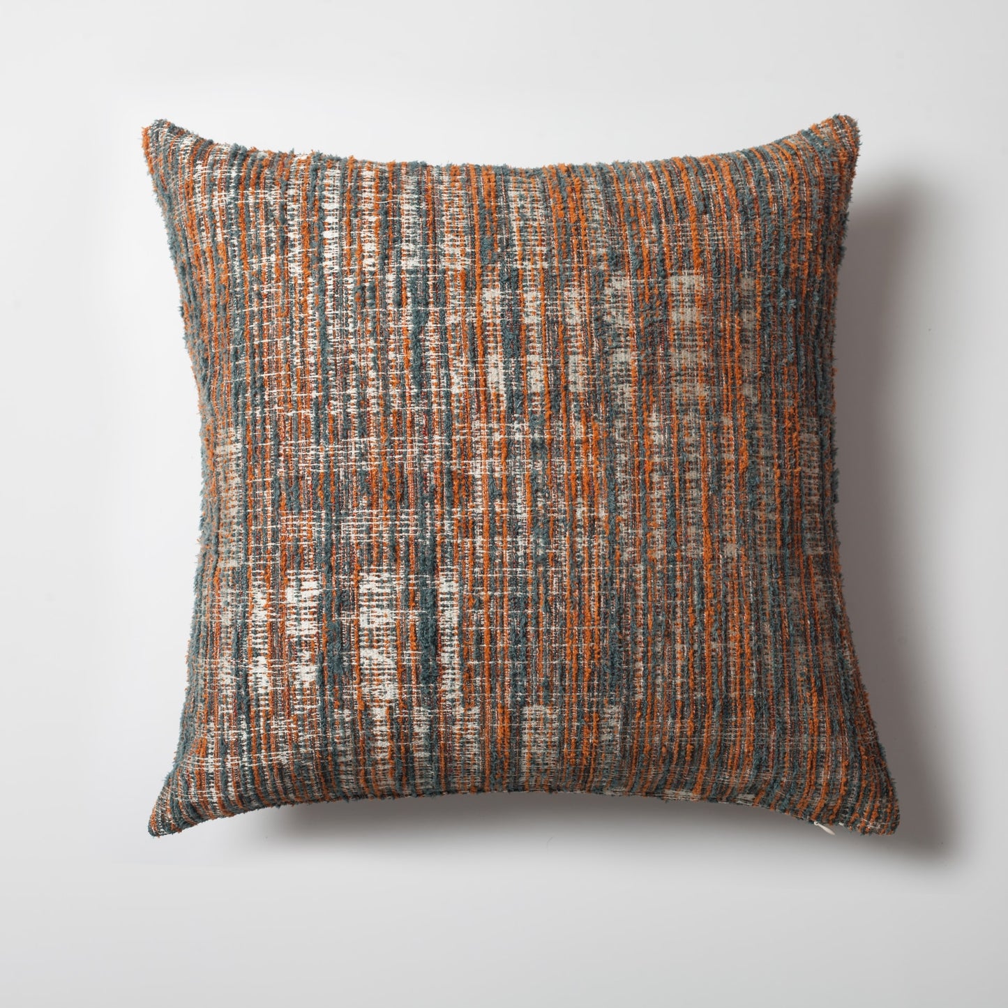 Tweed | Orange Heathered Woven Textured Plain Square 20"x20'' Throw Pillow Cover