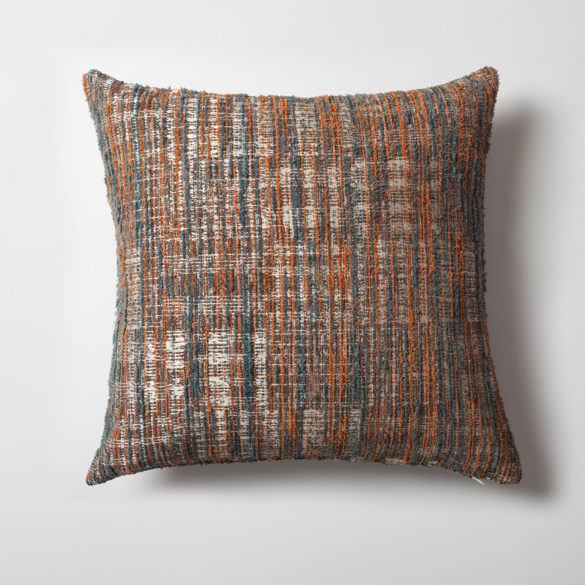 Tweed | Orange Heathered Woven Textured Plain Square 20"x20'' Throw Pillow Cover