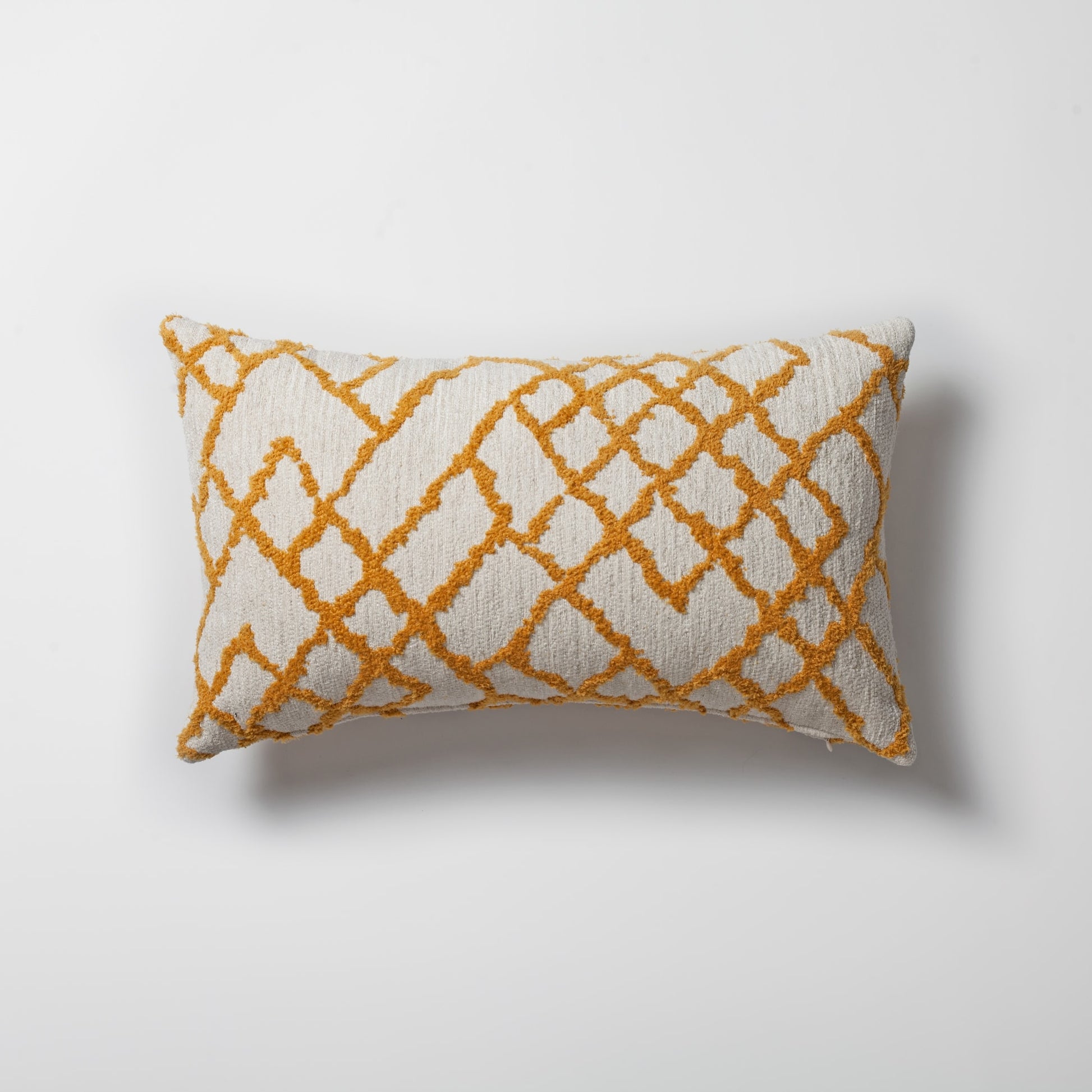 Maya | Yellow Kilim Patterned Tribal Boho Textured Lumbar 12''x20'' Throw Pillow Cover