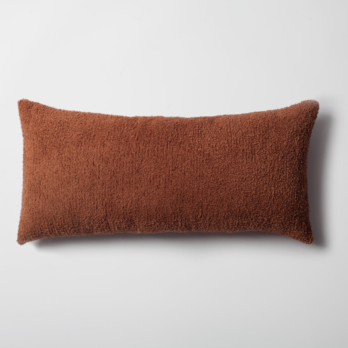Cozy | Brown Plush Soft Textured Long Lumbar 14"x28" Throw Pillow Cover