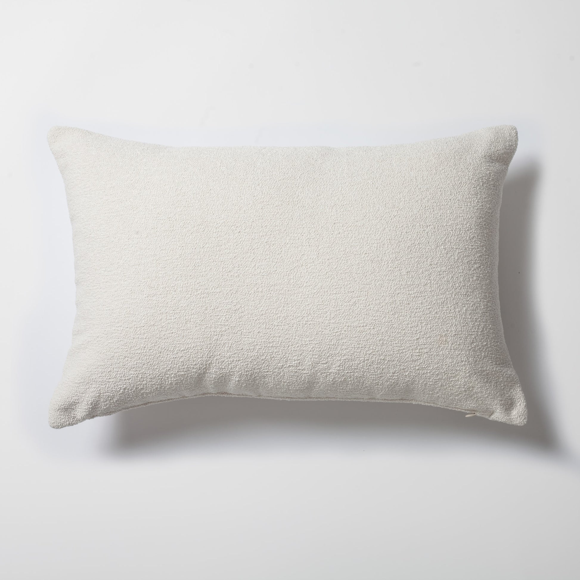 Julia | White Boucle Textured Solid Lumbar 16''x24'' Throw Pillow Cover