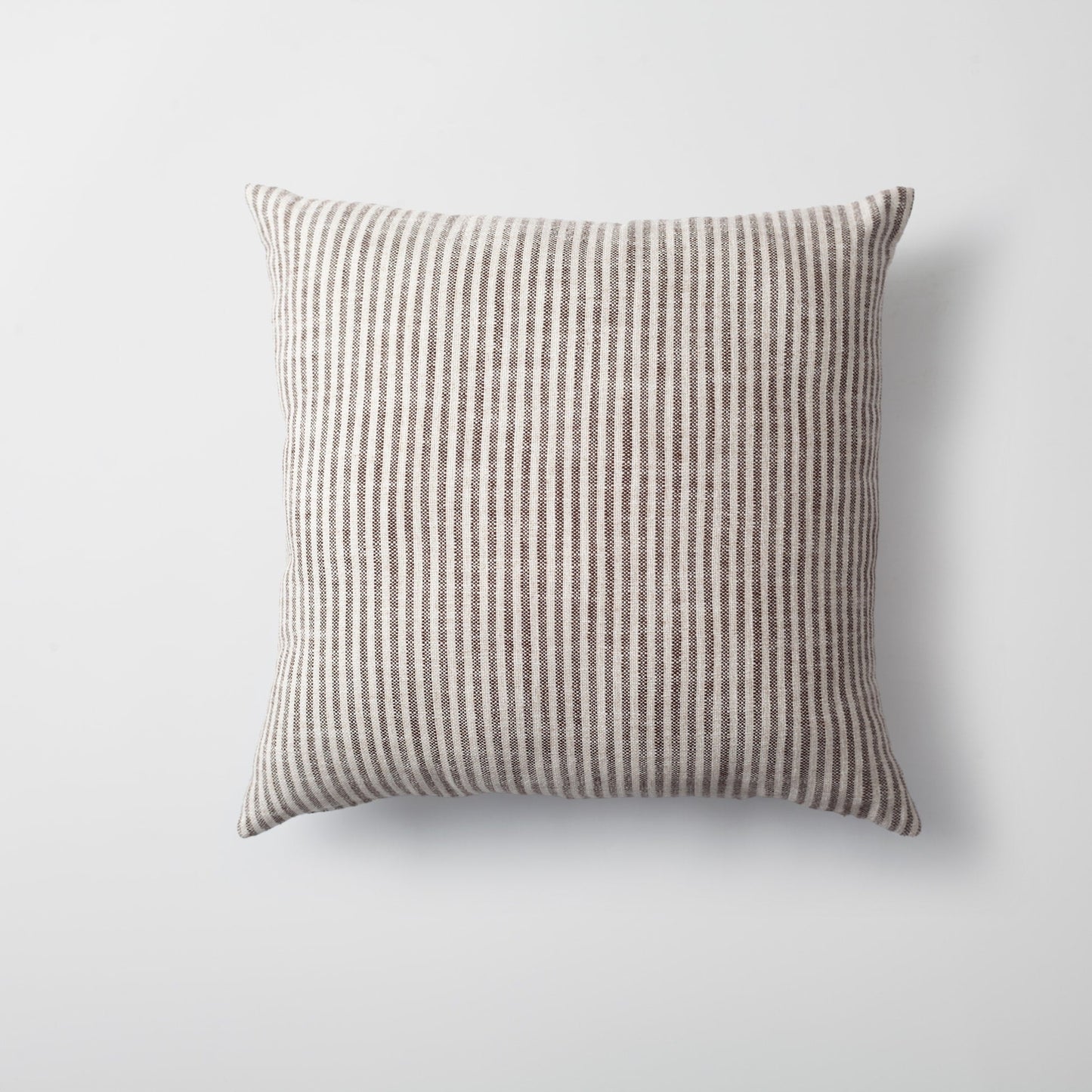 Stripe On Stripe | Set of 3 | Brown Neutral Linen Blend Throw Pillow Covers