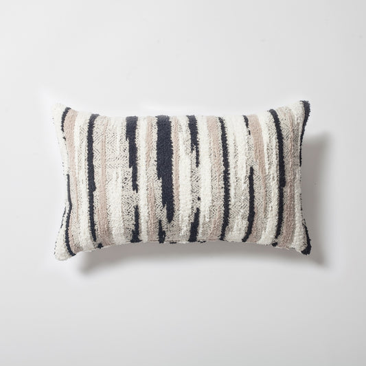 Alpaka | Black Textured Woven Modern Boho Lumbar 12"x20" Throw Pillow Cover