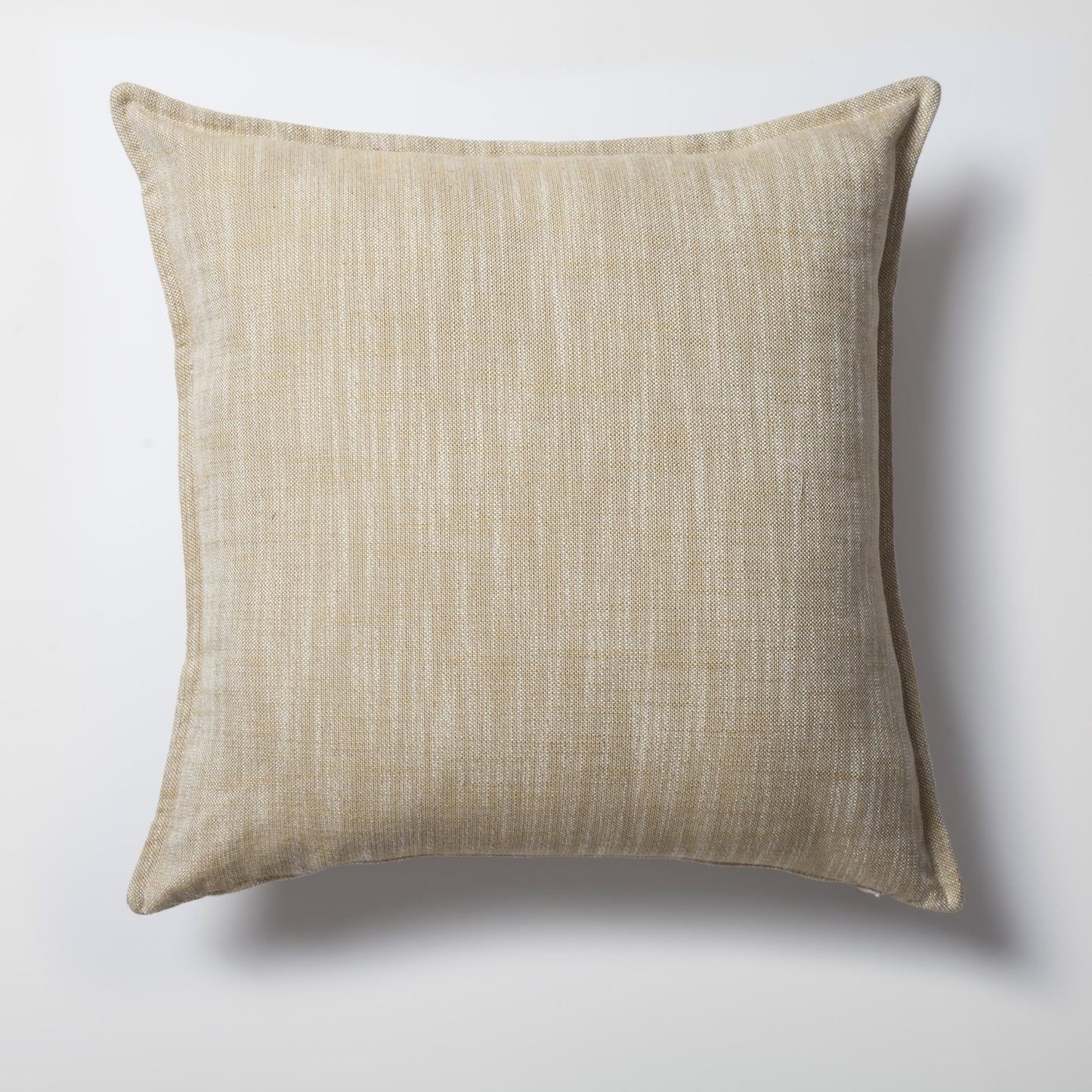 Porto | Yellow Neutral Solid Linen-Blend Flanged Square 20''x20'' Throw Pillow Cover