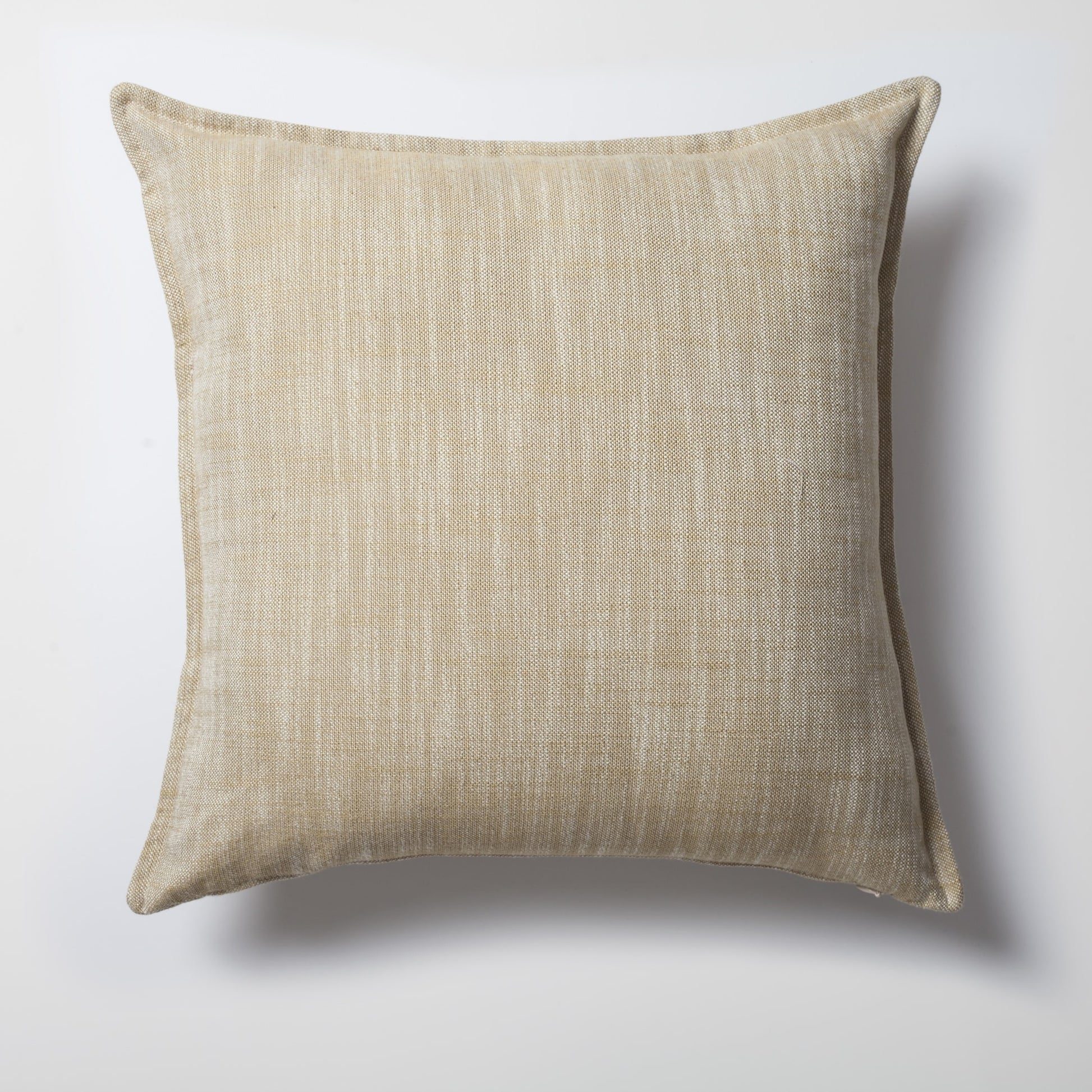 Porto | Yellow Neutral Solid Linen-Blend Flanged Square 20''x20'' Throw Pillow Cover