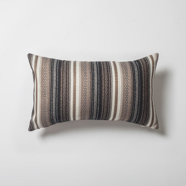 Black ethnic kilim striped pattern throw pillow cover 12"x20"